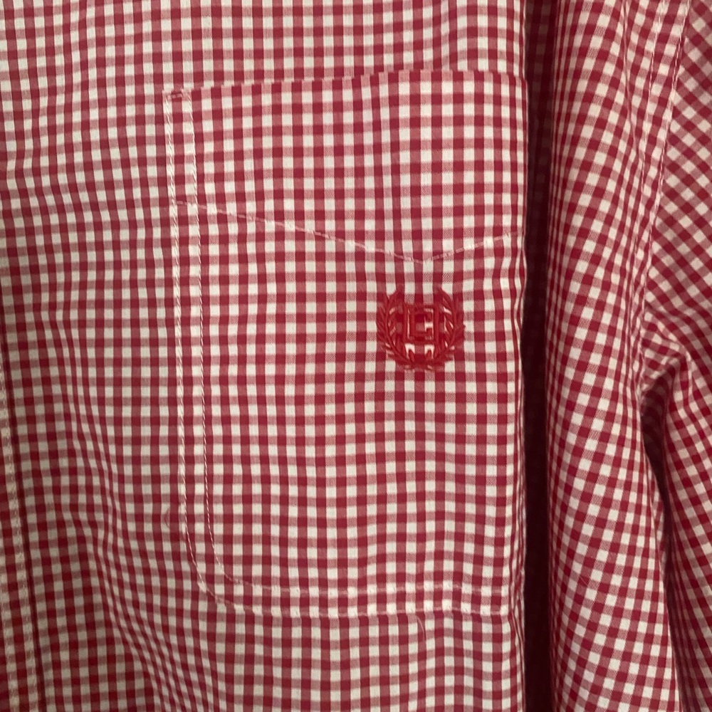 Chaps Men’s Red and White Gingham Button-Down Shirt - Picture 4 of 9